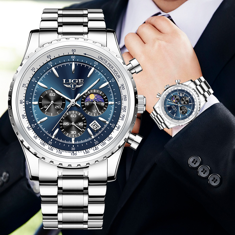 Luxury Watch Exhibition - LIGE Brand Luxury Quartz Man Watch