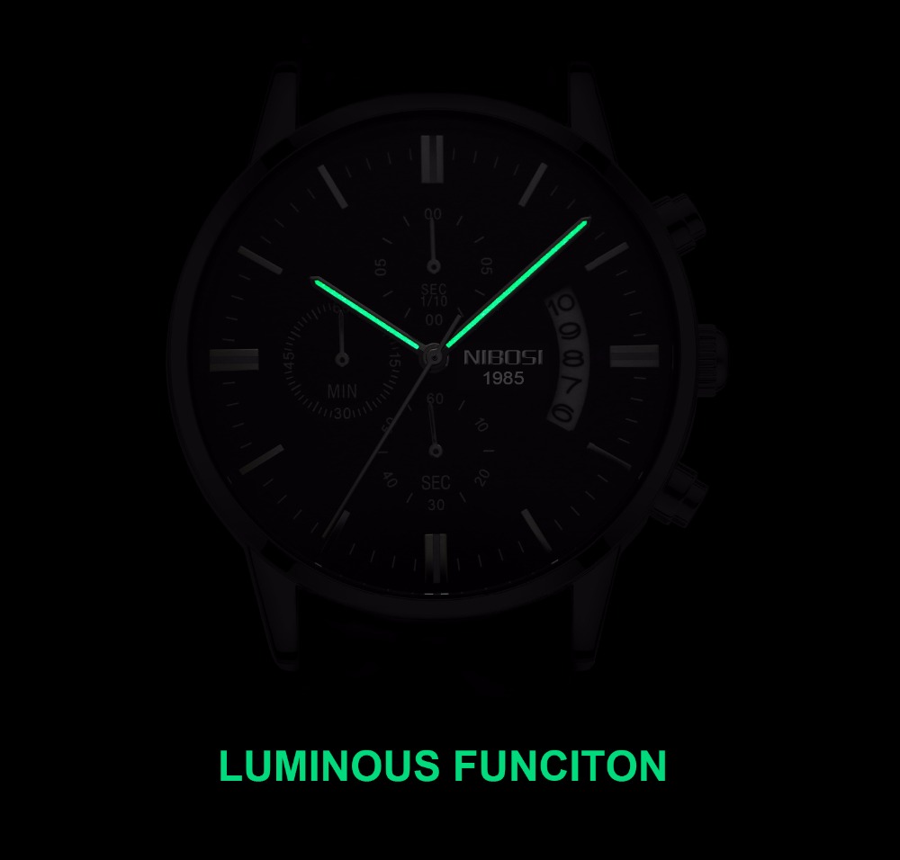 NIBOSI Stainless Steel Black Q - Luxury Watch Exhibition review and price