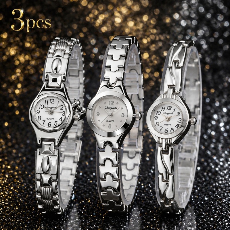 3 Pieces Fashion Women Watches - Luxury Watch Arabic review and price