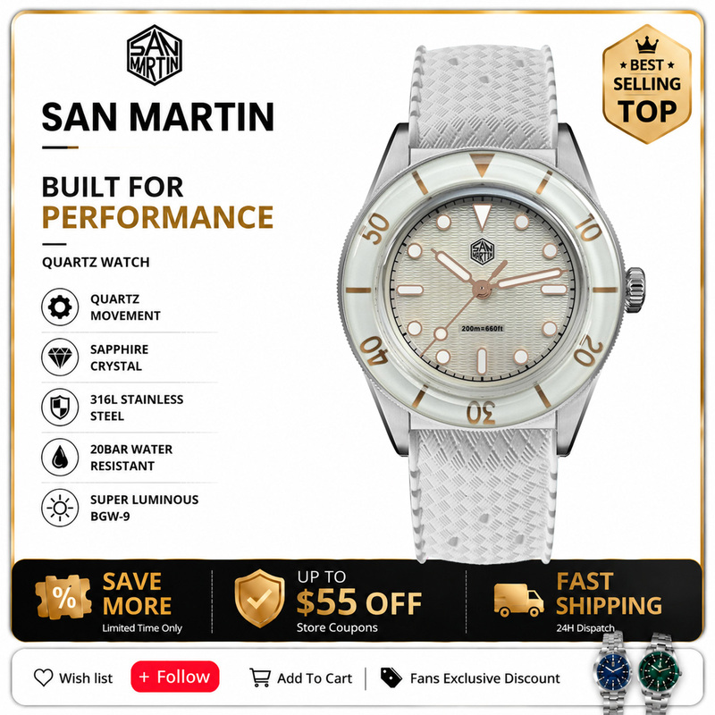 San Martin 32.5mm Women's Quar - Guilloché Dial Watch review and price