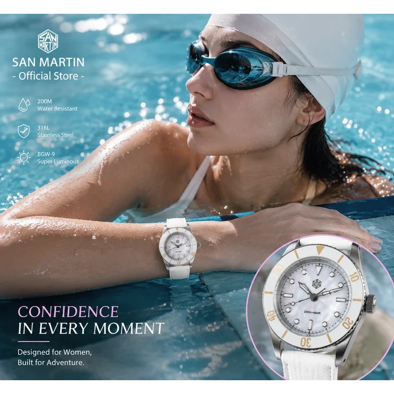 San Martin 32.5mm Women's Quar - Guilloché Dial Watch review and price