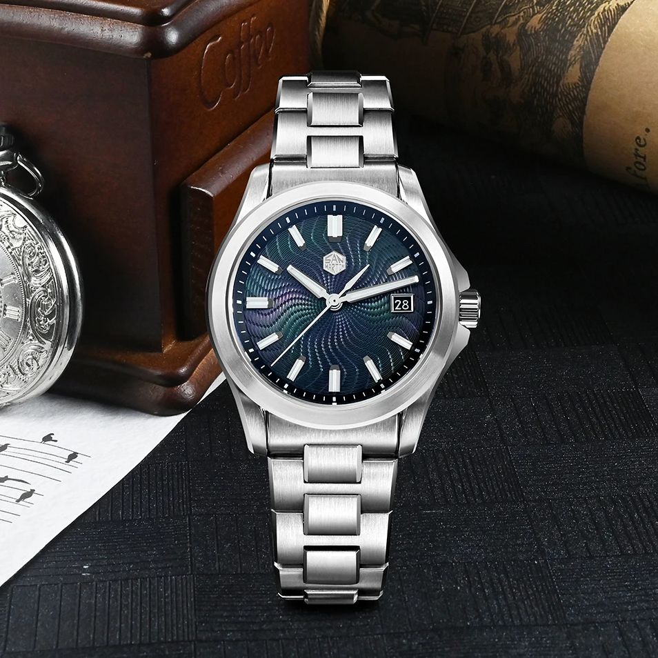 San Martin Men Automatic Watch - Guilloché Dial Watch review and price