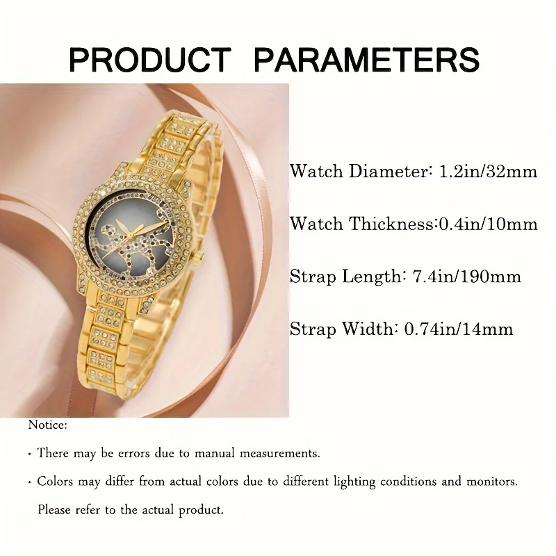 5pcs/set Women's Watch Cheetah - Luxury Watch Gift For Her review and price