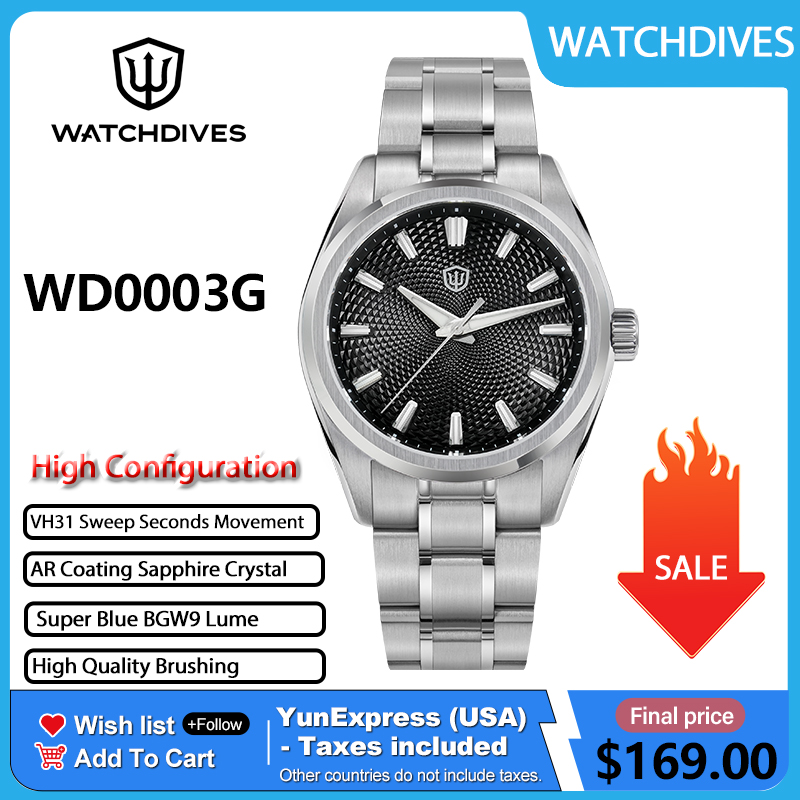 Watchdives WD0003G Guilloche D - Guilloché Dial Watch review and price