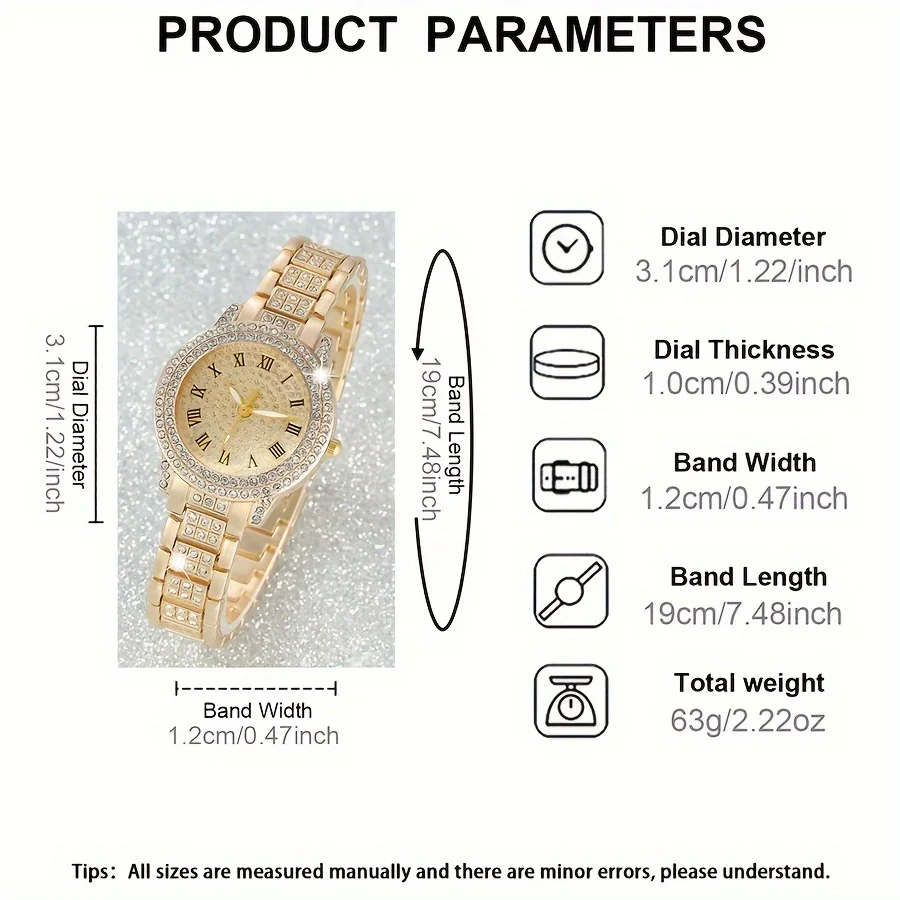6pcs/set Women's Luxury Rhines - Luxury Watch Gift For Her review and price