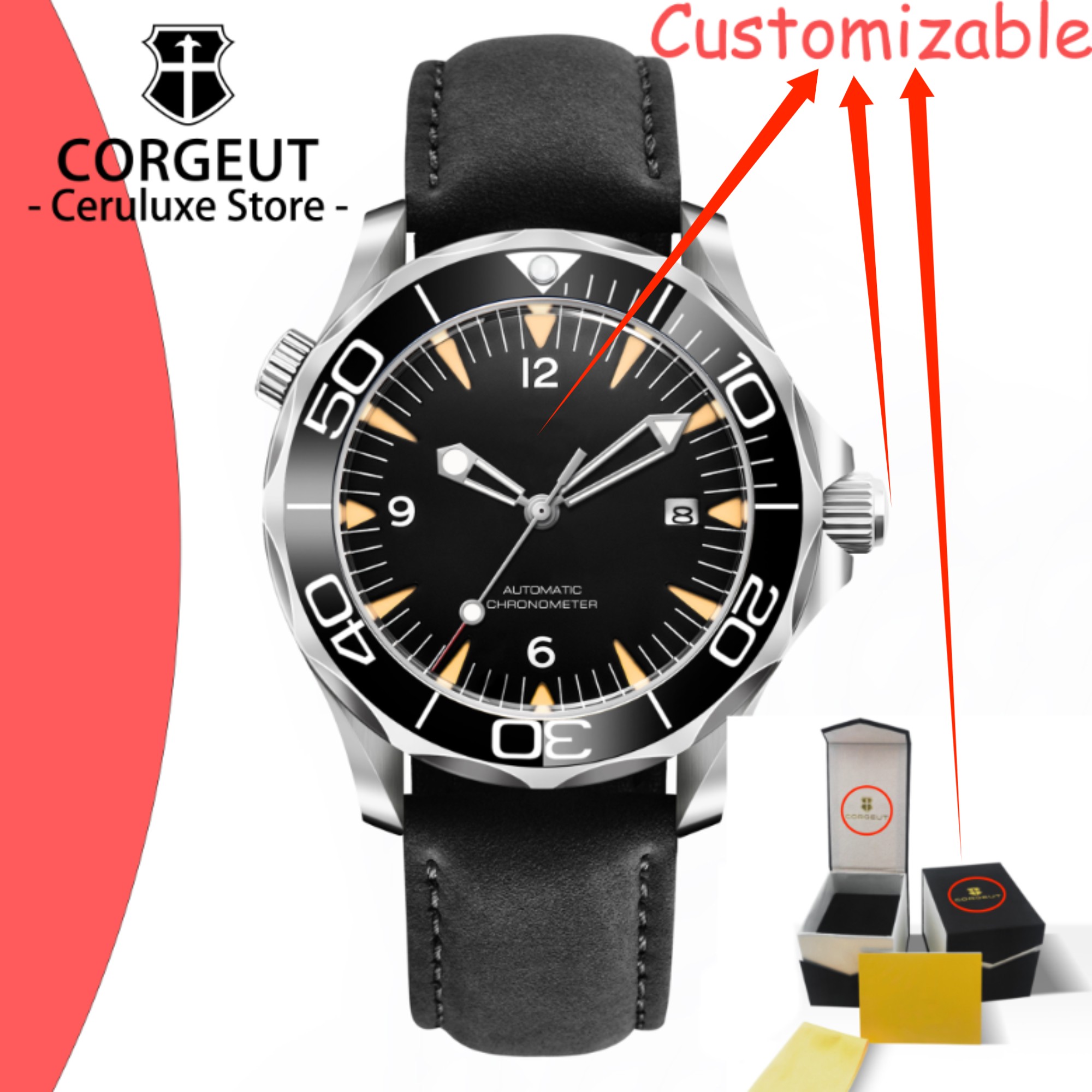 CUSTOM Logo Sapphire Glass Aut - Luxury Watch In Japan review and price